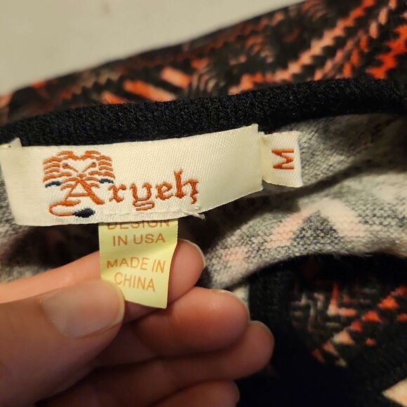 Aryeh Red & Black Patterned Sweater Dress with Cutout Neckline- Size Medium - Picture 5 of 7